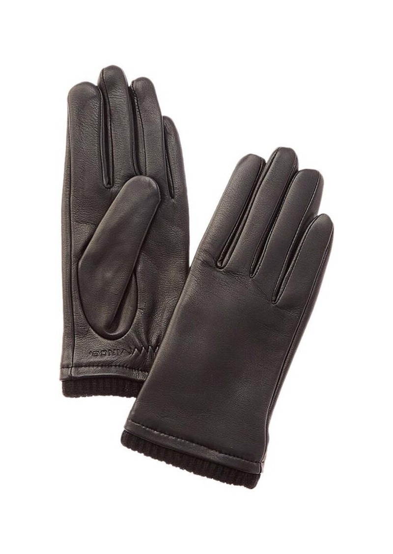 Vince Basic One-Button Cashmere-Lined Leather Gloves