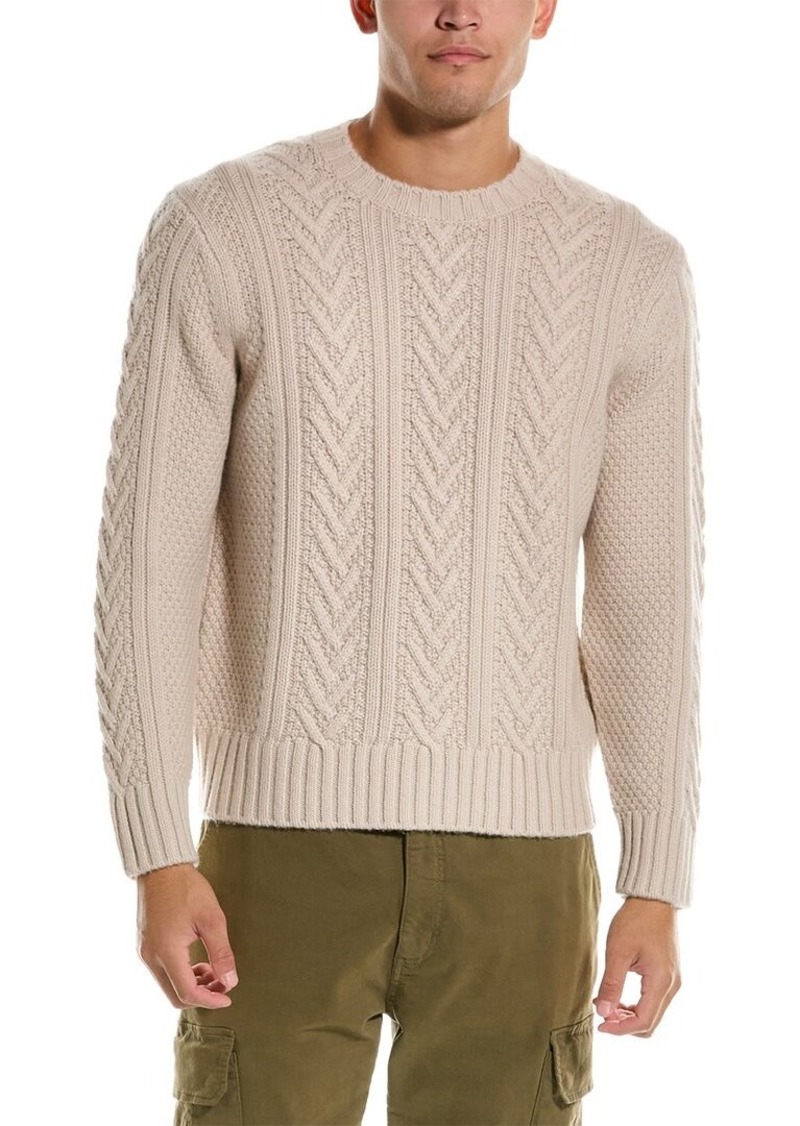 Vince Basket Stitch Wool & Cashmere-Blend Crewneck Pullover