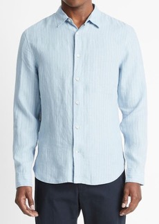 Vince Bayside Stripe Linen Button-Up Shirt