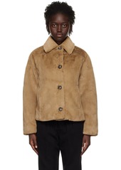 Vince Beige Faux-Fur Jacket