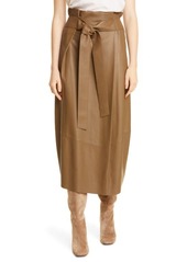 Vince Belted Leather Skirt