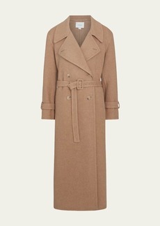 Vince Belted Long Wool-Blend Coat