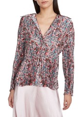 Vince Berry Blooms Pleated Blouse
