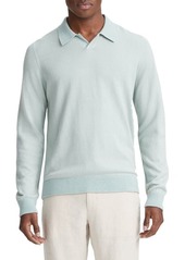 Vince Bird's Eye Wool Blend Johnny Collar Top