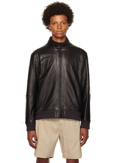 Vince Black Harrington Leather Jacket