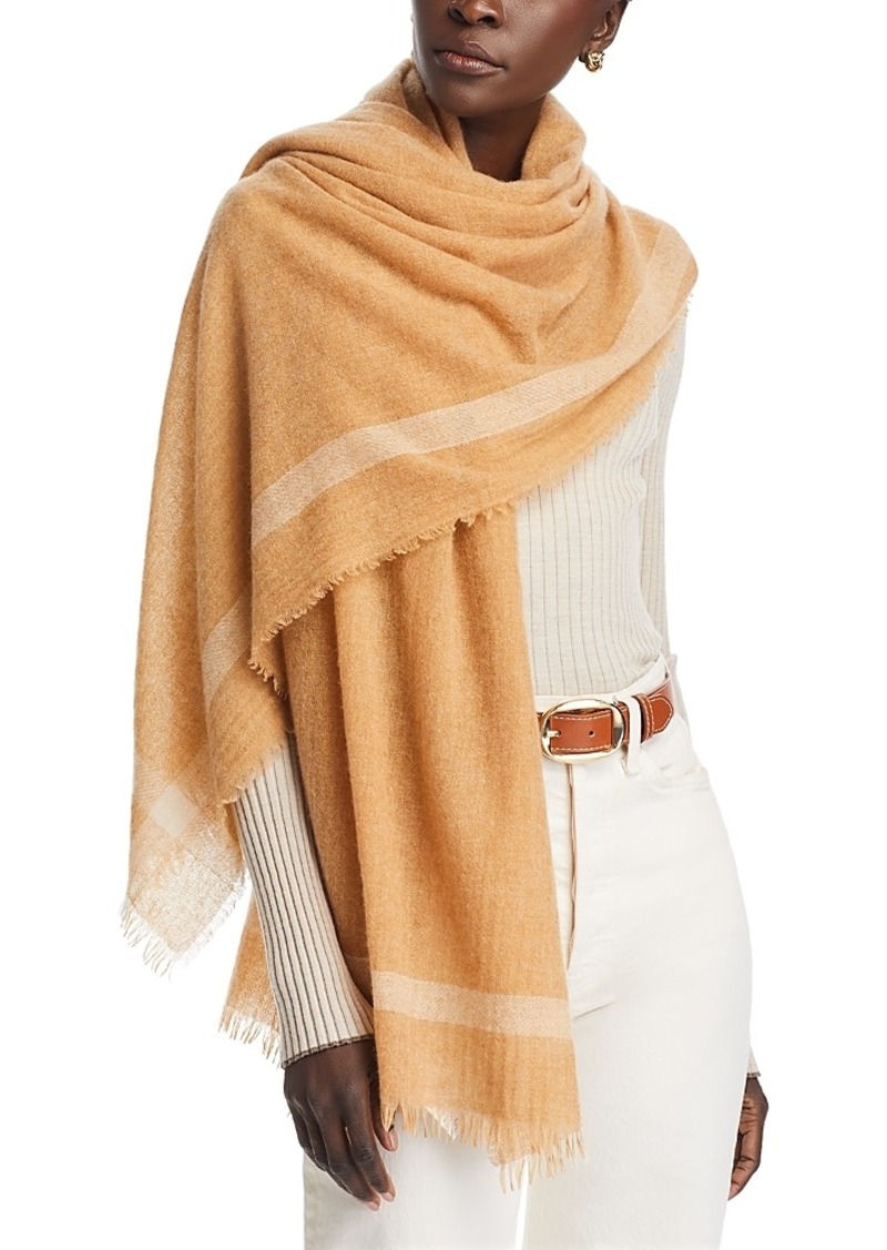 Vince Border Stripe Lightweight Cashmere Scarf