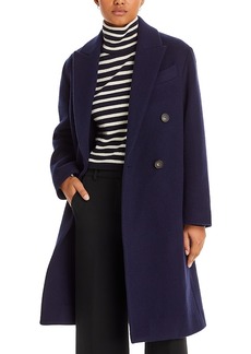 Vince Brushed Wool Blend Double Breasted Coat