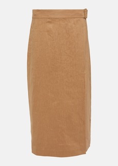 Vince Buckle linen-blend wrap skirt