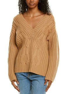 Vince Cable Front V-Neck Wool & Cashmere-Blend Sweater