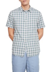 Vince Cannes Plaid Short Sleeve Button-Up Shirt