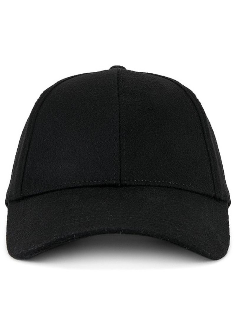 Vince Cashmere Baseball Cap With Leather Trim