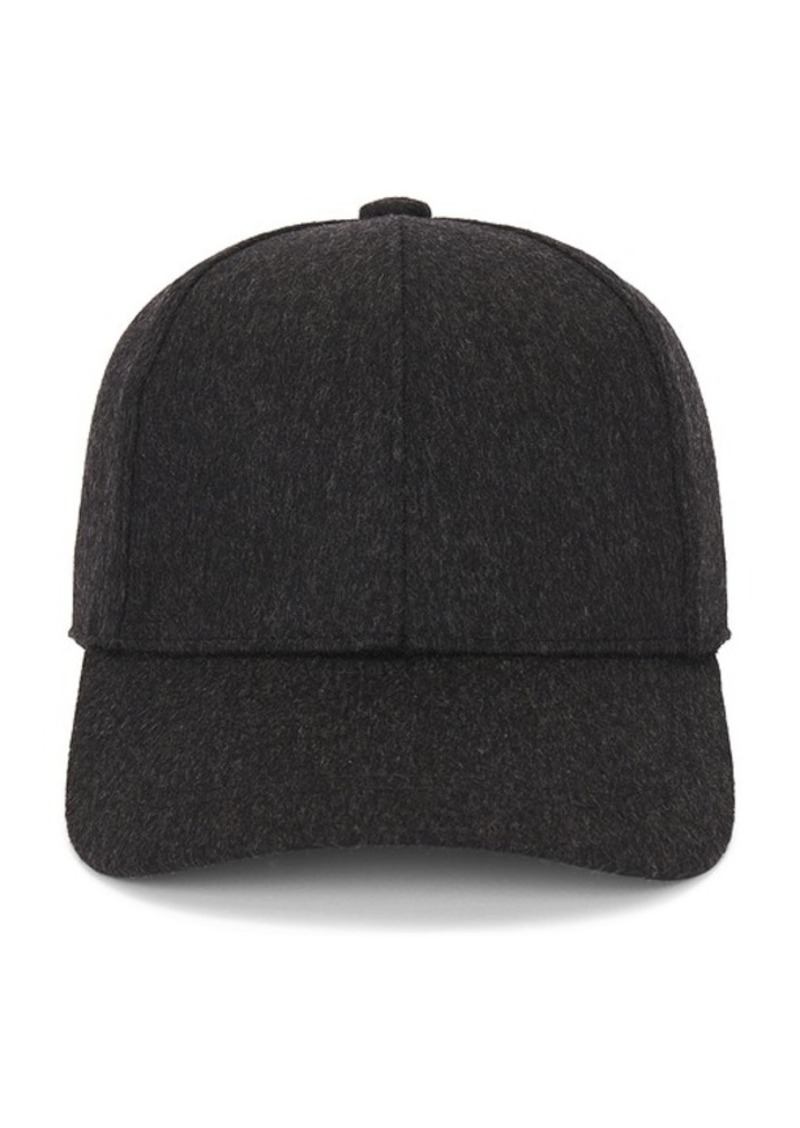 Vince Cashmere Baseball Cap With Leather Trim