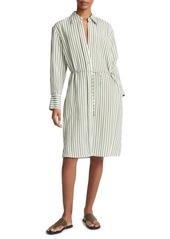 Vince Coast Stripe Tie Waist Shirtdress