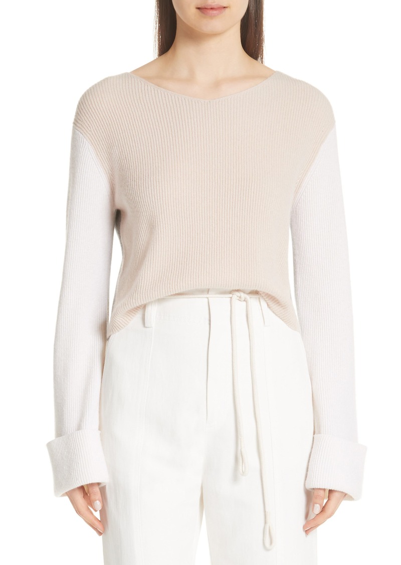 vince colorblock cashmere sweater