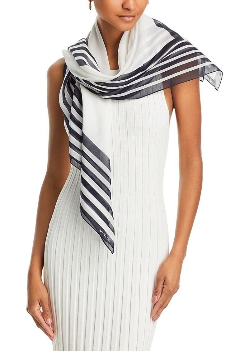 Vince Cotton & Silk Geo Stripe Square Scarf