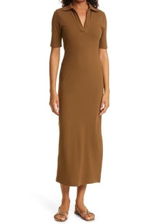 Vince Cotton Knit Polo Dress in Cottonwood at Nordstrom
