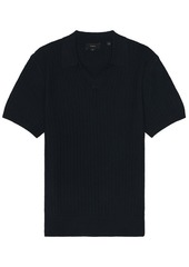 Vince Crafted Rib Short Sleeve Johnny Collar Polo