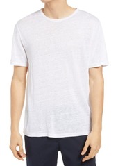 Vince Crewneck Linen T-Shirt in Optic White at Nordstrom