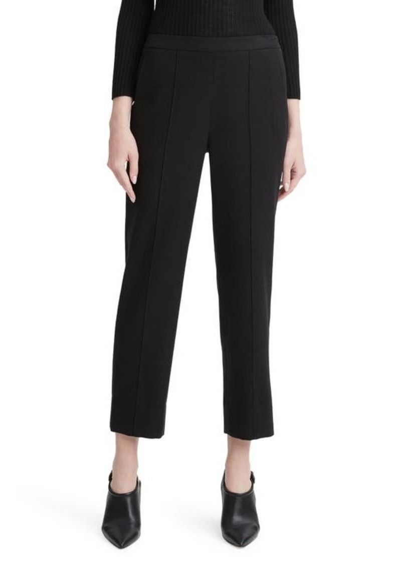 Vince Crop Pleated Brushed Wool Blend Pull-On Pants