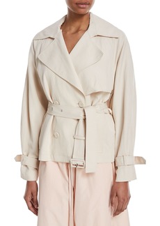 Vince Cropped Double-Breasted Trench Coat