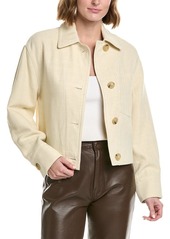 Vince Cropped Twill Linen-Blend Jacket