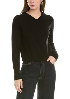 Vince Cropped V-Neck Wool & Cashmere-Blend Pullover