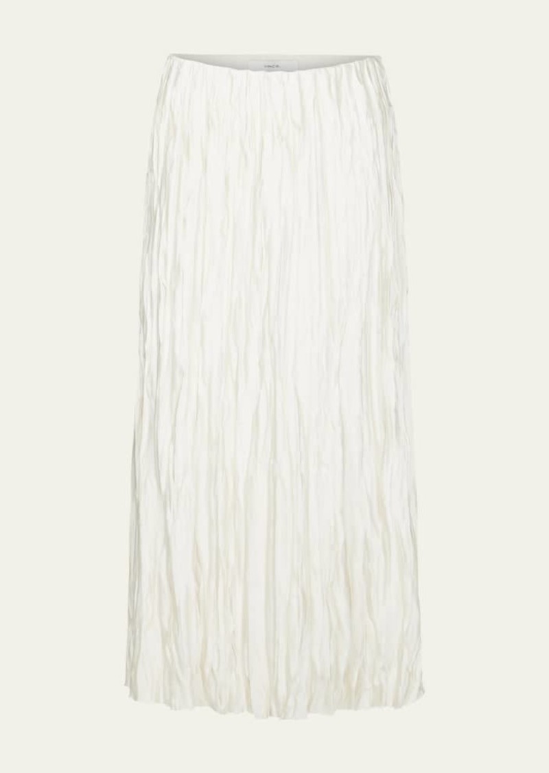 Vince Crushed Bias Strip Midi Skirt