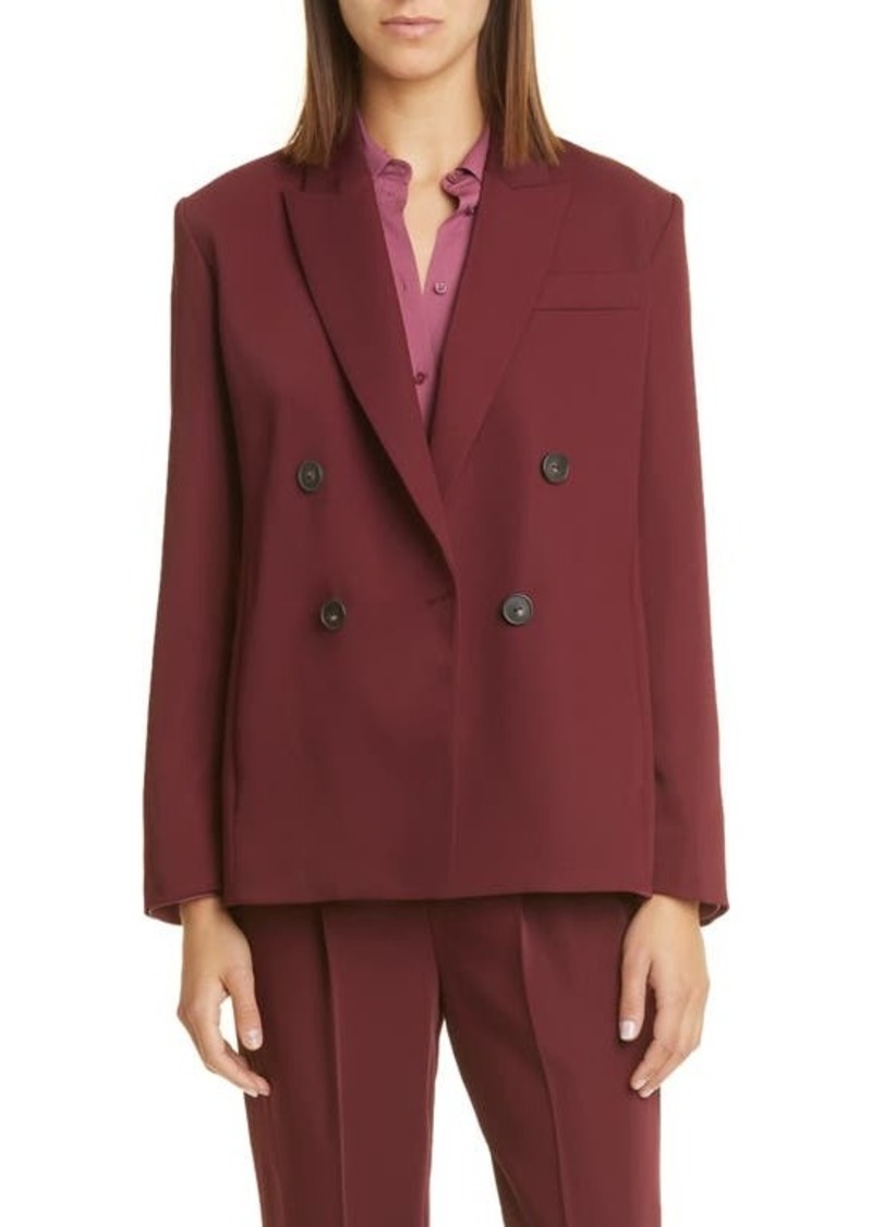 Vince Double Breasted Crepe Suit Blazer