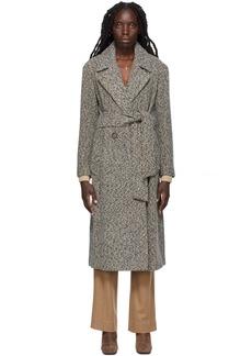 Vince Double Breasted Pebbled Trench Coat