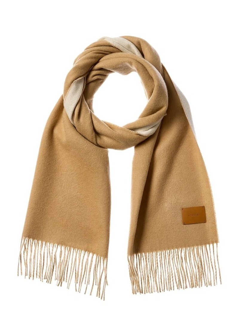 Vince Double Face Two-Tone Wide Wool & Cashmere-Blend Scarf