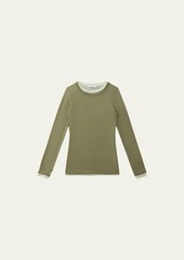 Vince Double-Layer Long-Sleeve Cotton T-Shirt