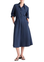 Vince Easy Long Sleeve Midi Shirtdress