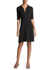 Vince Elbow Sleeve Knit Polo Dress