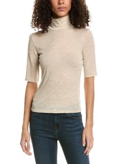 Vince Elbow-Sleeve Turtleneck Wool Top