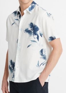 Vince Faded Floral Print Short Sleeve Shirt