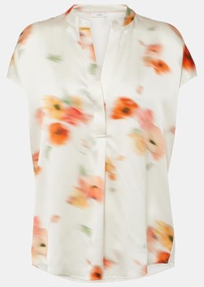 Vince Floral silk satin blouse