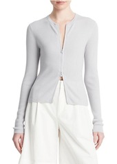 Vince Front Zip Rib Cardigan