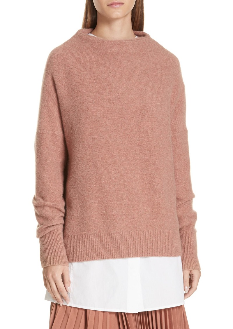 vince mock neck cashmere sweater