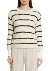 Vince Fuzzy Stripe Sweater in Cream/Black at Nordstrom