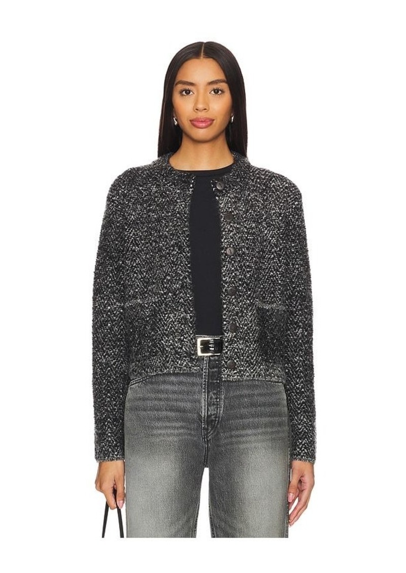 Vince Herringbone Textured Cardi Jacket