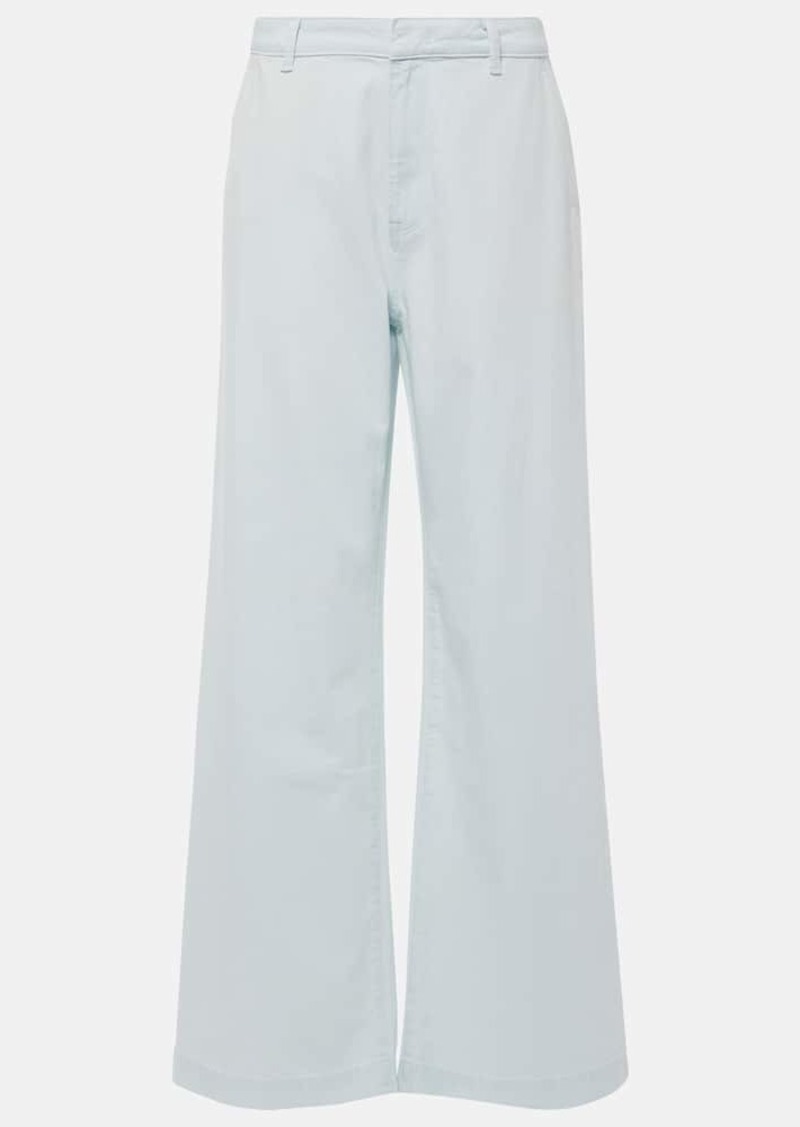 Vince High-rise cotton twill wide-leg pants