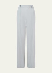 Vince High-Waist Pull-On Linen-Blend Trousers