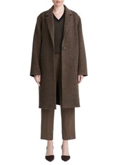 Vince Houndstooth Check Recycled Wool Blend Coat