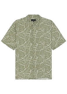 Vince Knotted Leaves Short Sleeve Shirt