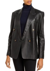Vince Leather Double Breasted Jacket