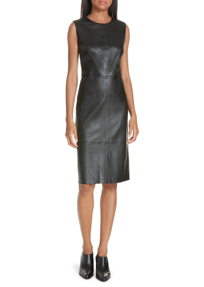 leather sheath dress