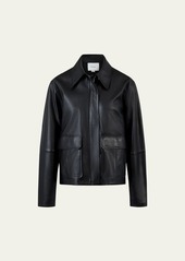 Vince Leather Zip-Front Jacket