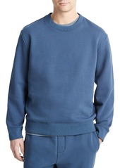 Vince Lightweight Cotton Blend Fleece Regular Fit Crewneck Sweatshirt