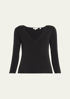 Vince Lingerie Trim 3/4-Sleeve Shirt