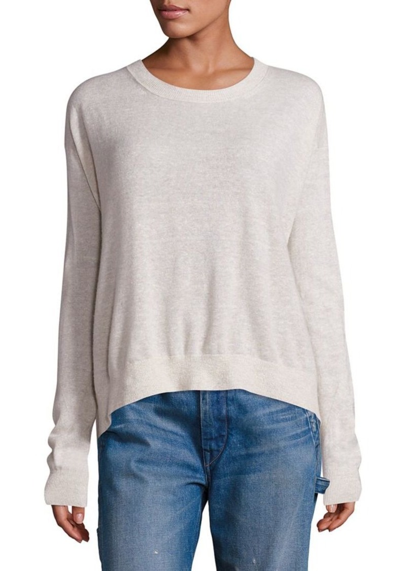 Vince Vince Long Sleeves Cashmere & Linen Pullover | Sweaters